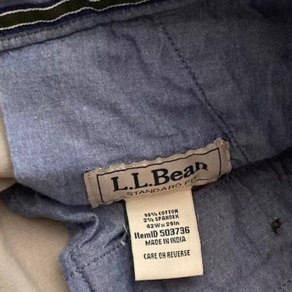 L.L. Bean Khaki Pants 42 x 28 Standard Fit Cotton Spandex - Picture 10 of 12